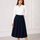 White long sleeve revere blouse 658 by Hunter Schoolwear