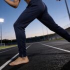 Falcon school tracksuit bottoms by Hunter Schoolwear - durable navy school PE trousers with elastic waistband, comfortable fit and hard wearing fabric, ideal for primary and secondary school sports uniforms in Ireland