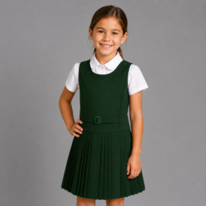 Girls School Uniform Pinafore by Hunter Schoolwear in Bottle Green (264)
