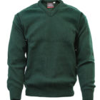 Bottle Green V-Neck Pullover by Hunter Schoolwear