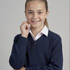 Navy V-Neck Acrylic School Jumper by Hunter Schoolwear