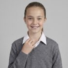 Grey V-Neck Acrylic School Jumper by Hunter Schoolwear