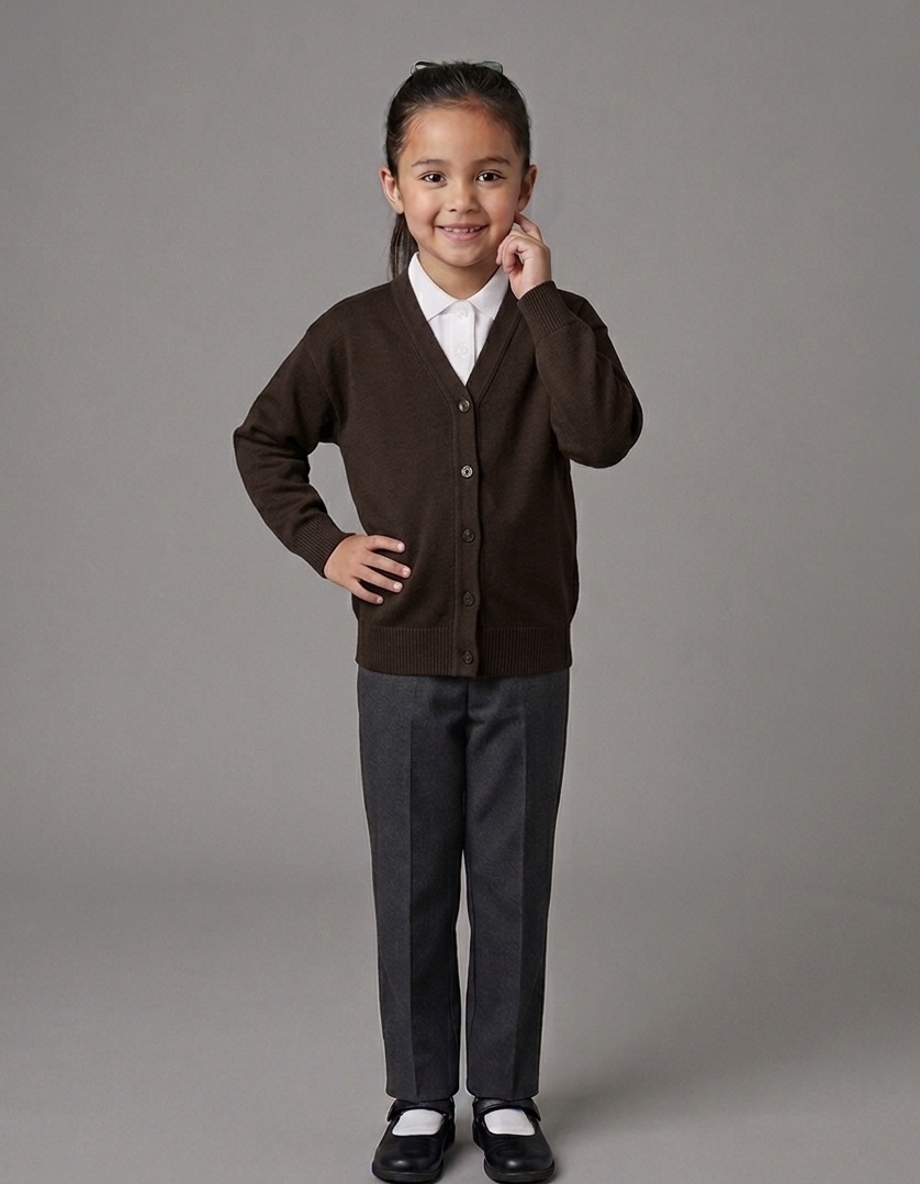Brown School Cardigan by Hunter Schoolwear