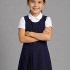 Girls School Uniform Pinafore by Hunter Schoolwear in Navy (264)