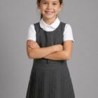 Girls School Uniform Pinafore by Hunter Schoolwear in Grey (264)