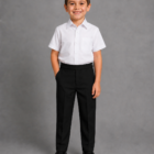 Black Pull up Mock Fly school Trousers by Hunter Schoolwear