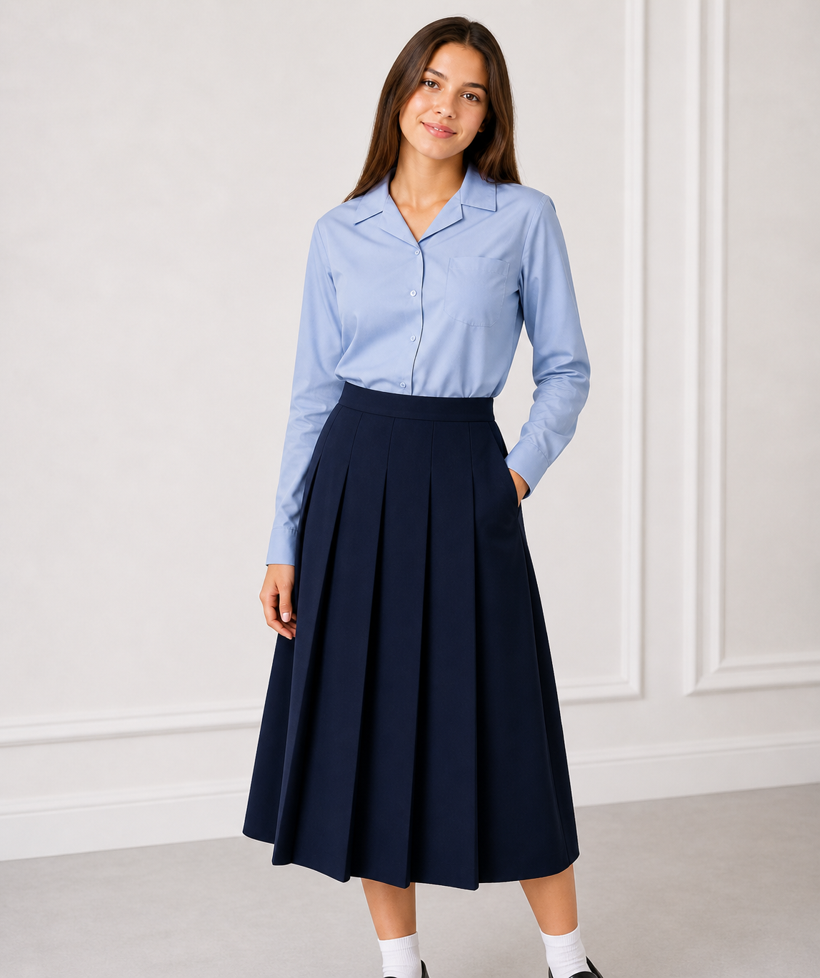 Blue Revere School Blouse 658 by Hunter Schoolwear