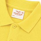 Collar detail of Gold Polo shirt by Hunter Schoolwear