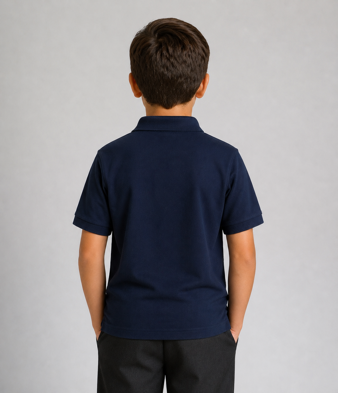 Back view of Hunter School Polo Shirt