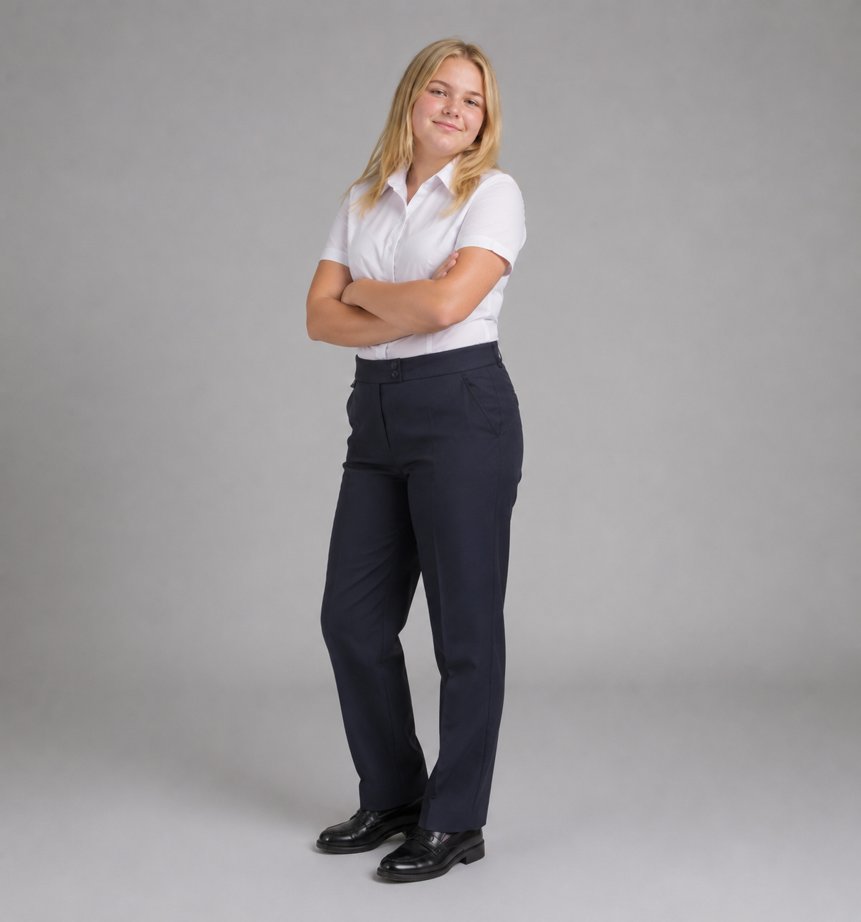 Flexible Waist Girls School Trousers by Hunter Schoolwear Flexible Waist Girls School Trousers by Hunter Schoolwear