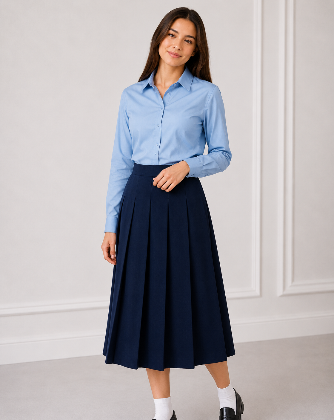 Blue Slim fit Blouse 660 by Hunter Schoolwear