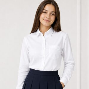 White regular fit school blouse long sleeve by Hunter Schoolwear