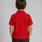 Reverse view - Hunter School Polo Shirt in red