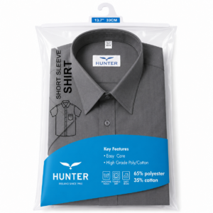 Dark Grey Short Sleeve Shirt by Hunter Schoolwear (650)
