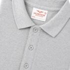 Collar detail of Grey Polo shirt by Hunter Schoolwear