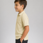 Side view of Hunter Cream School Polo Shirt