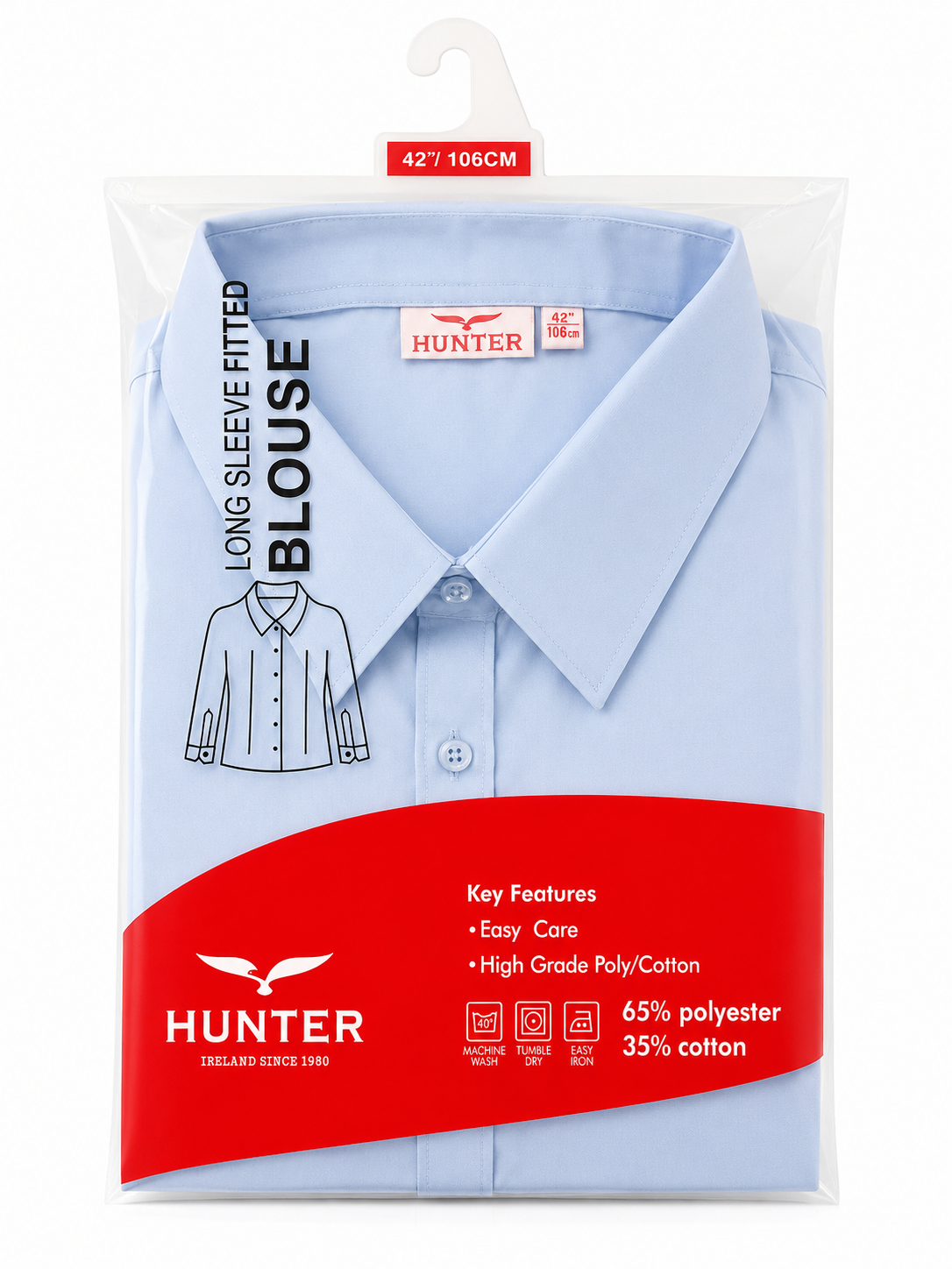 Long sleeve fitted blouse by Hunter Schoolwear