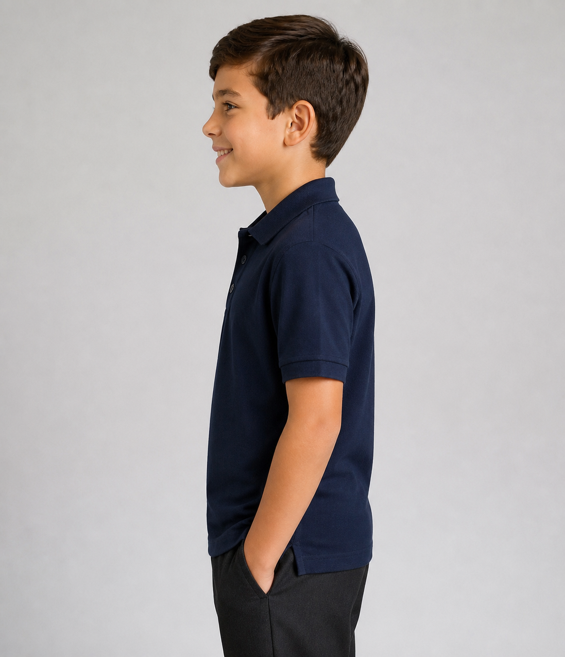 Premium school polo shirt in navy