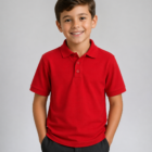 Unisex red school polo shirt by Hunter Schoolwear