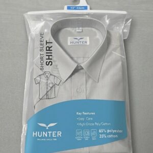 Light grey Short Sleeve School Shirt (650) by Hunter schoolwear