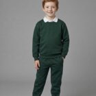 Bottle Green 2601 Sweatshirt with 2603 Cuff leg bottoms by Hunter Schoolwear