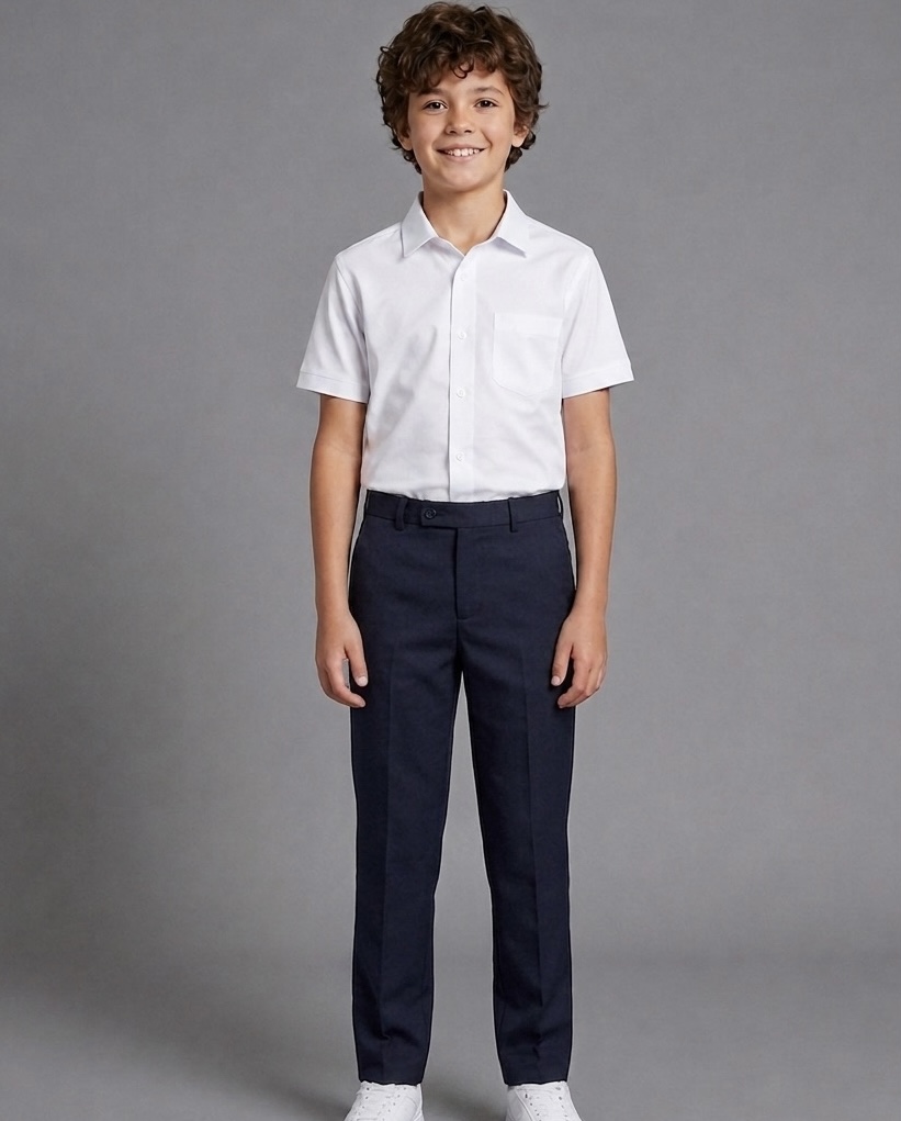 Navy Boys Slim Fit Trousers by Hunter Schoolwear 420