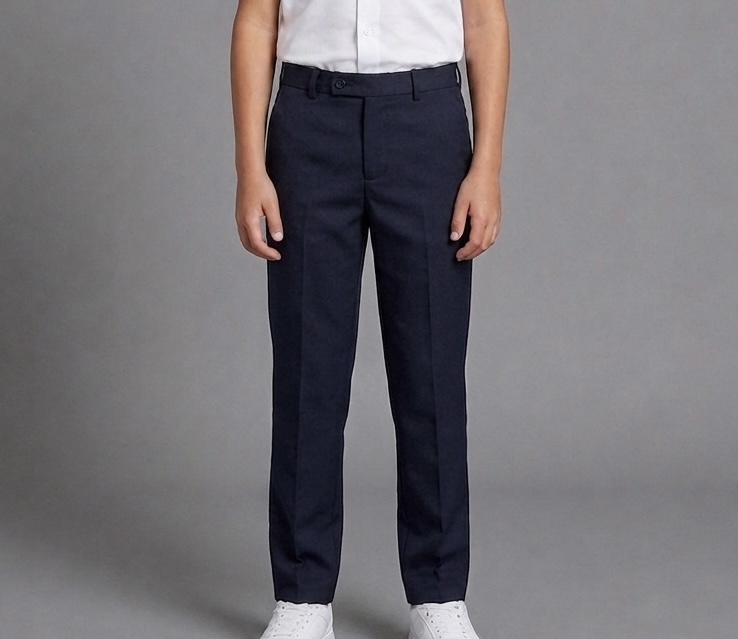 Navy Boys Slim Fit Trousers by Hunter Schoolwear 420