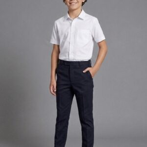 Navy Boys Slim Fit Trousers by Hunter Schoolwear 420