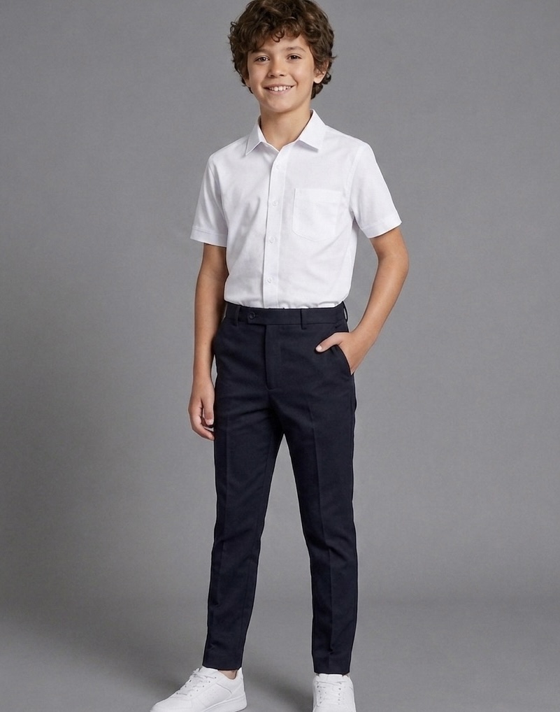 Navy Boys Slim Fit Trousers by Hunter Schoolwear 420 Navy Boys Slim Fit Trousers by Hunter Schoolwear 420