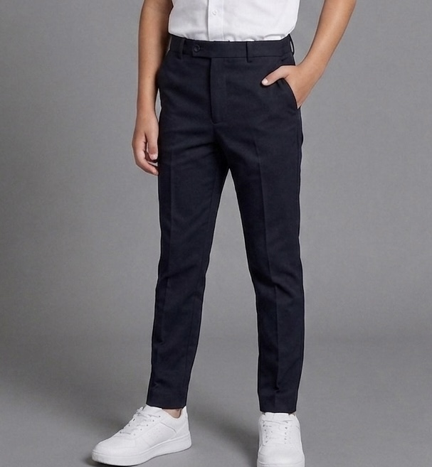 Navy Boys Slim Fit Trousers by Hunter Schoolwear 420