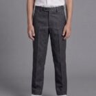 Grey Boys Slim Fit Trousers by Hunter Schoolwear 420