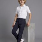 Navy Boys Slim Fit Trousers by Hunter Schoolwear 420
