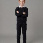 Black School Sweatshirt by Hunter Schoolwear 2601 With tracksuit bottoms