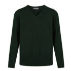 Bottle Green Cotton School Jumper from Trutex