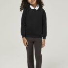 Kids crew neck school sweatshirt durable uniform jumper