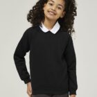 Plain black crew neck school sweatshirt unisex school uniform jumper