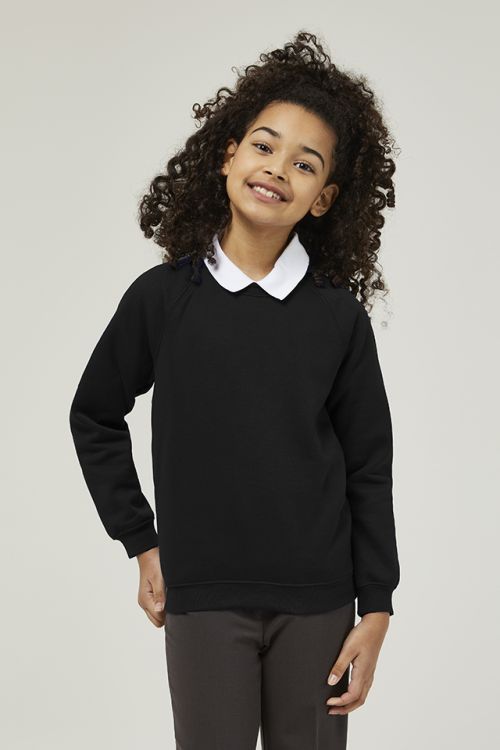 Plain black crew neck school sweatshirt unisex school uniform jumper