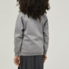 Unisex grey marl grey school jumper with ribbed cuffs