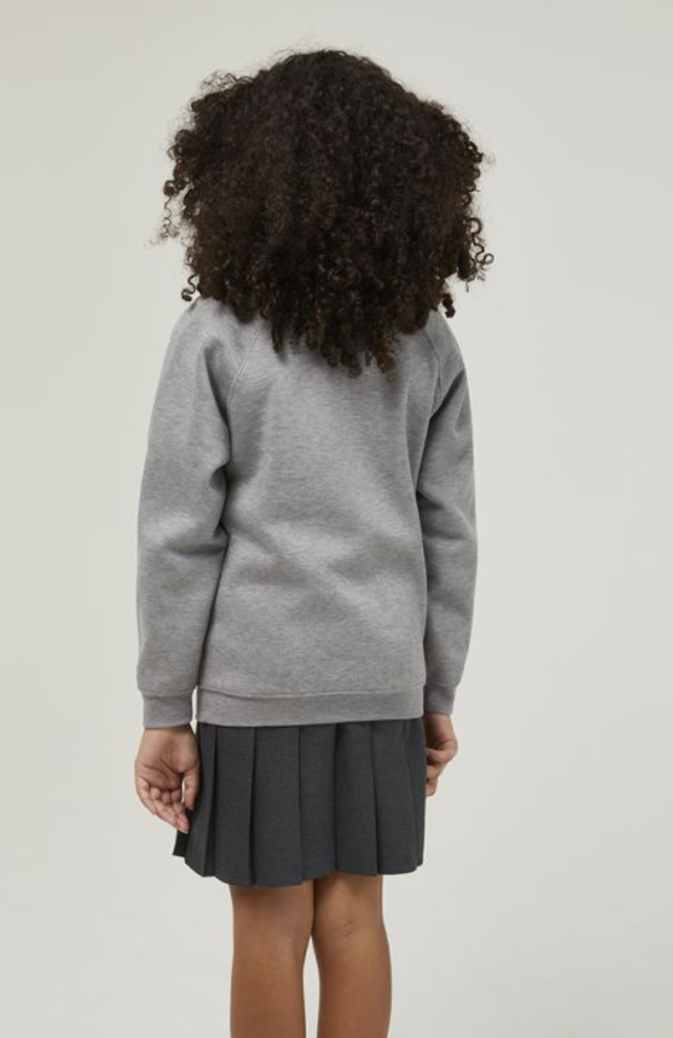 Unisex grey marl grey school jumper with ribbed cuffs