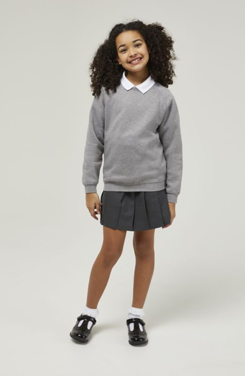 Trutex school uniform sweatshirt marl grey front view