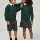 Bottle Green Trutex crew neck school jumper for boys and girls school uniform