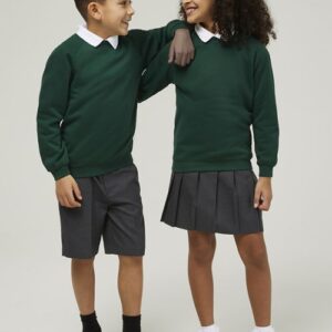 Bottle Green Trutex crew neck school jumper for boys and girls school uniform