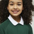 Trutex unisex bottle green school sweatshirt with crew neck and raglan sleeves