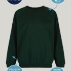 Trutex school uniform crew neck sweatshirt in bottle green cotton blend