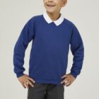 Durable royal blue crew neck sweatshirt by Trutex , designed for schoolwear with soft fabric and long lasting shape retention