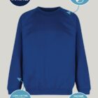 Trutex unisex royal blue school sweatshirt with crew neck and raglan sleeves