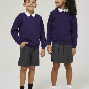 Purple Trutex sweatshirt worn as part of a school uniform