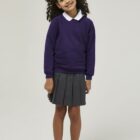 Trutex purple school sweatshirt with ribbed cuffs and hem