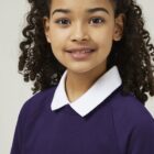 Purple Trutex school jumper featuring a classic crew neckline and elasticated cuffs
