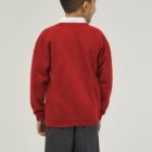 Classic scarlet Red school jumper from Trutex with a crew neck style, ideal for daily wear with comfortable and hard-wearing material